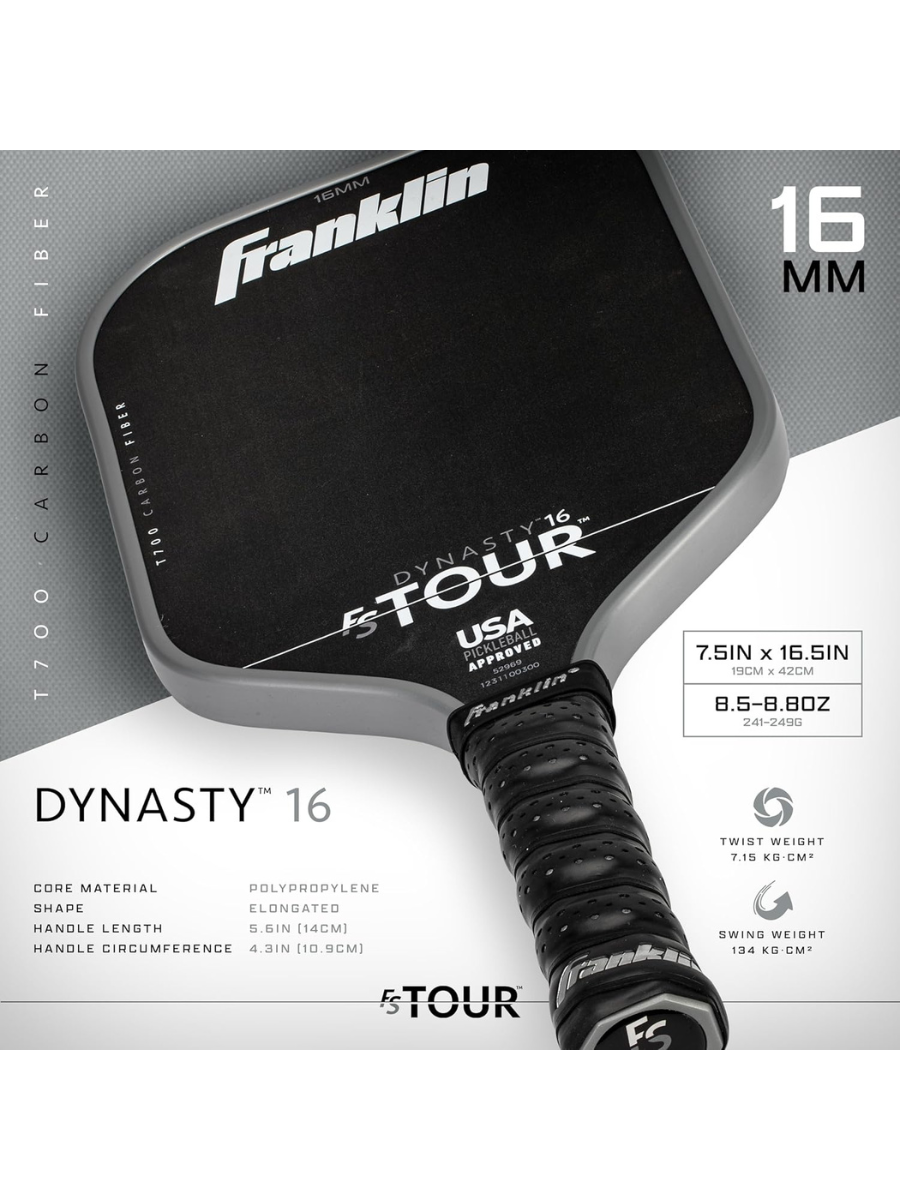 FRANKLIN FS Tour Dynasty 16mm Pickleball Paddle – Splash FRANKLIN FS Tour Dynasty 16mm Pickleball Paddle – Splash