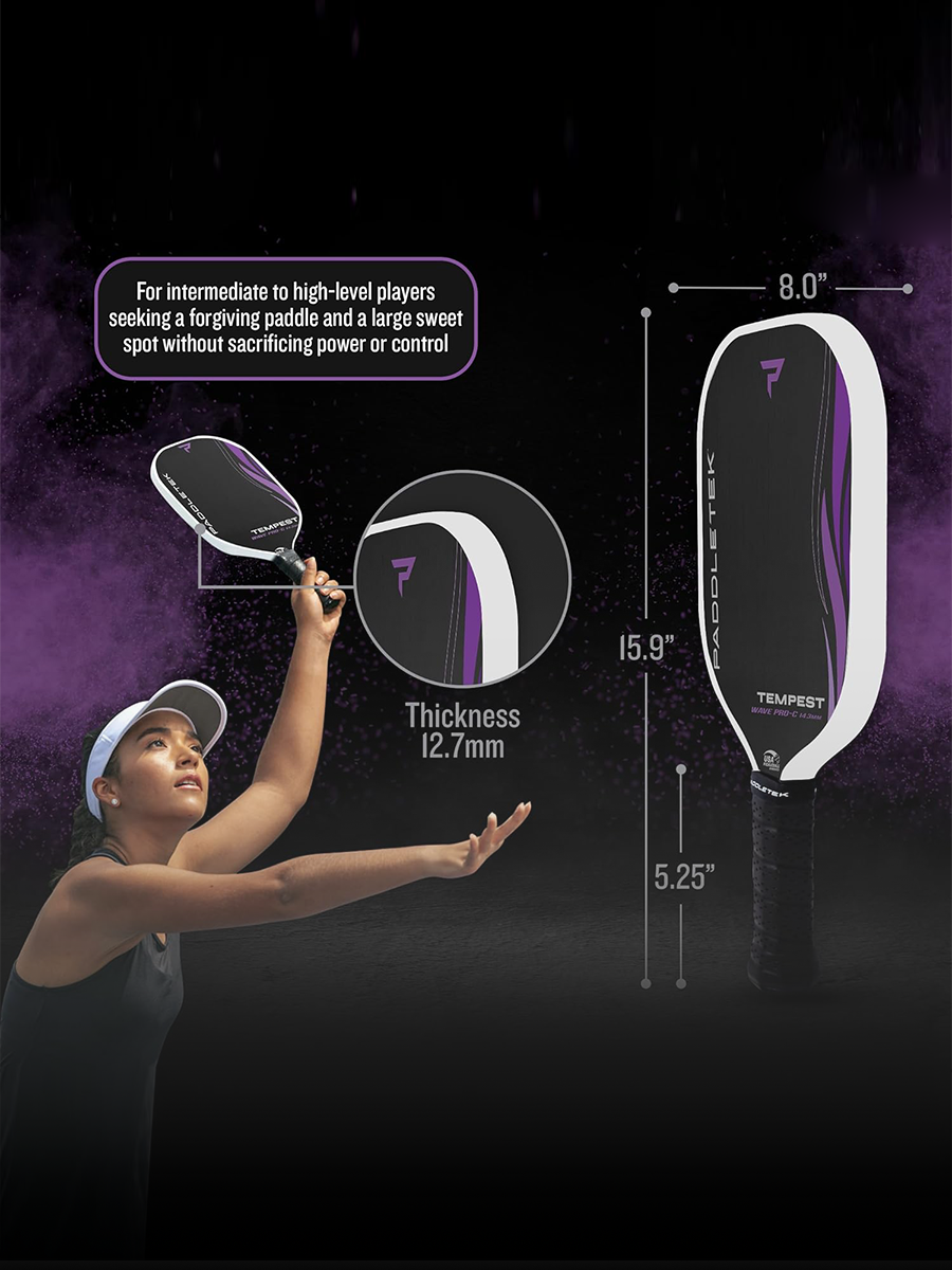 PADDLETEK Tempest Wave Pro-C 14.3mm Pickleball Paddle