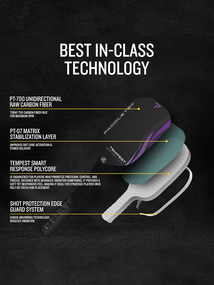 PADDLETEK Tempest Wave Pro-C 14.3mm Pickleball Paddle
