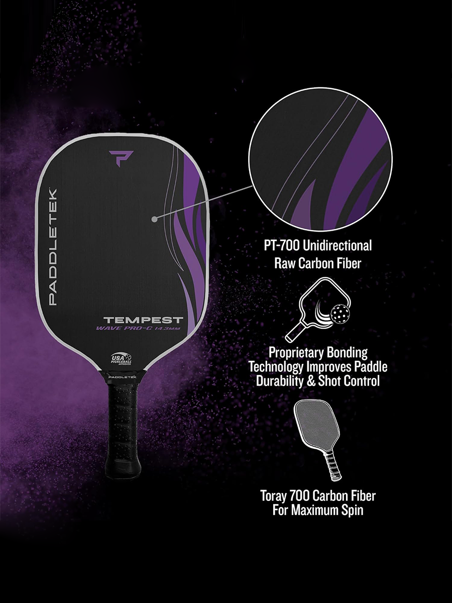 PADDLETEK Tempest Wave Pro-C 14.3mm Pickleball Paddle