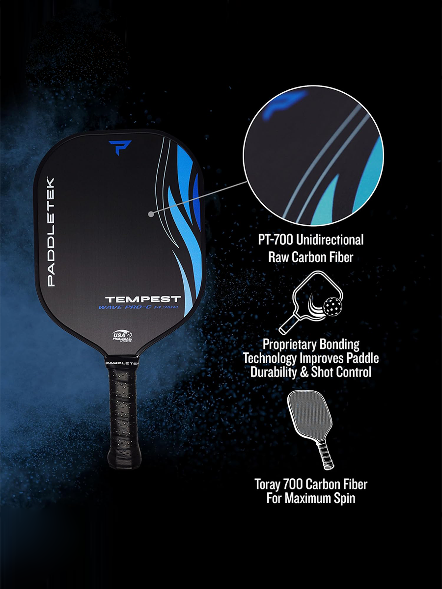 PADDLETEK Tempest Wave Pro-C 14.3mm Pickleball Paddle