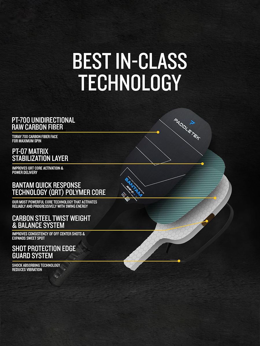 PADDLETEK Bantam ALW-C 14.3mm Pickleball Paddle