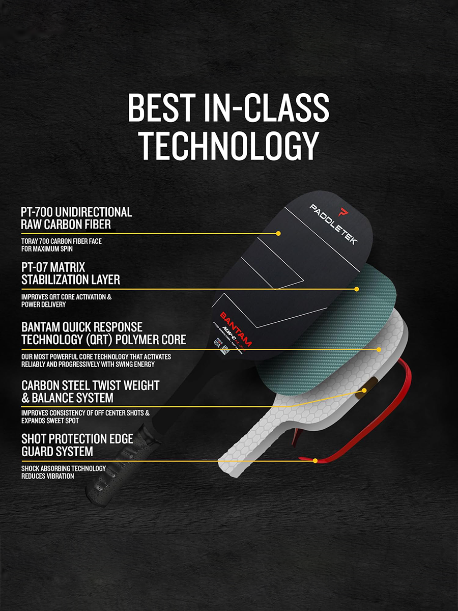 PADDLETEK Bantam ALW-C 14.3mm Pickleball Paddle