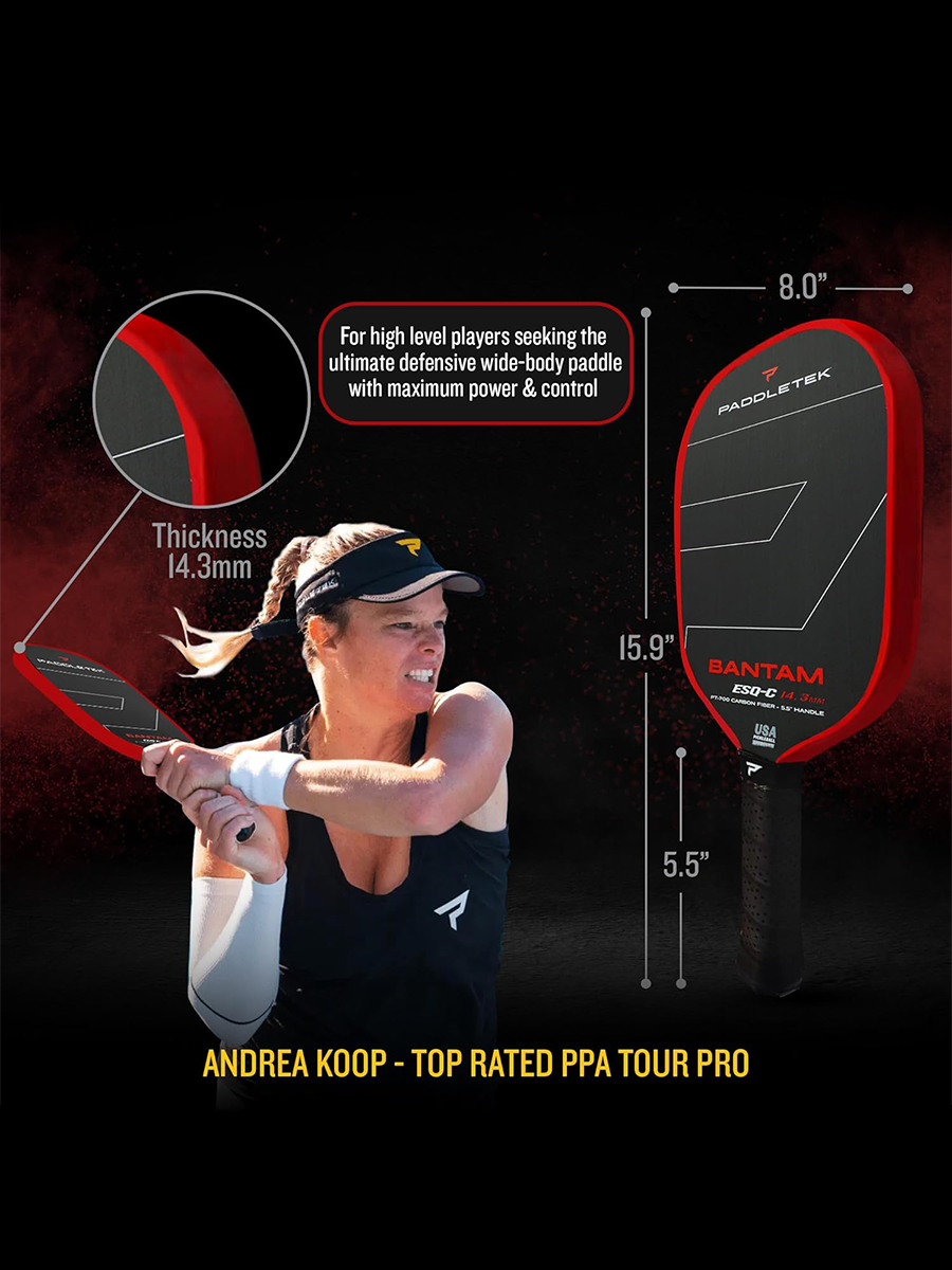 PADDLETEK Bantam ESQ-C 14.3mm Pickleball Paddle