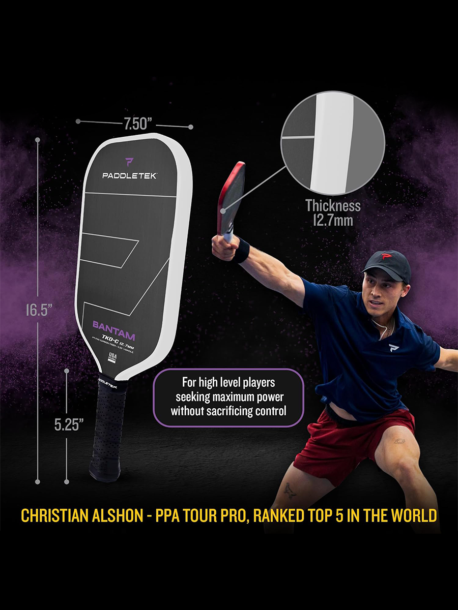 PADDLETEK Bantam TKO-C 12.7mm Pickleball Paddle