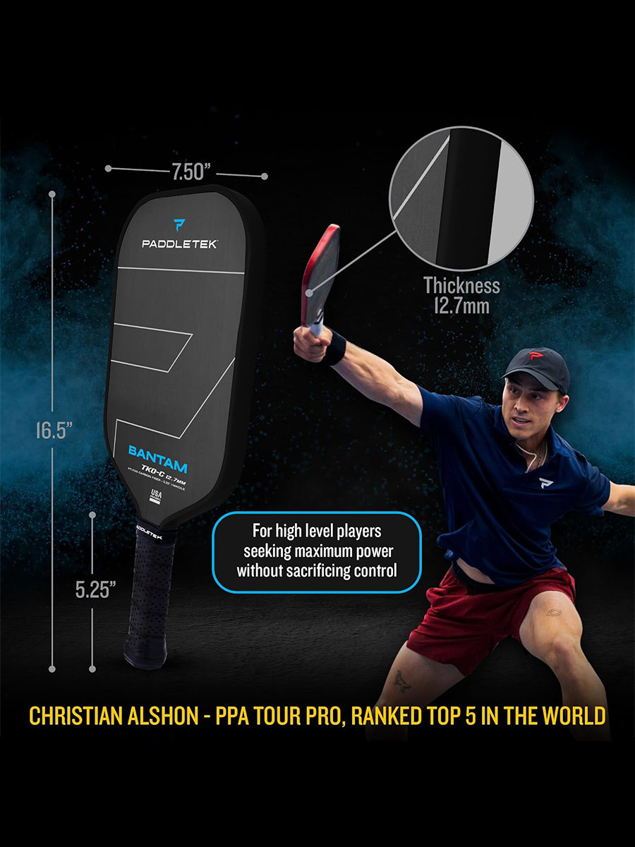 PADDLETEK Bantam TKO-C 12.7mm Pickleball Paddle