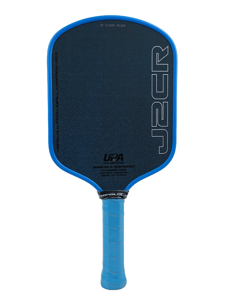 HONOLULU J2CR Crystal Blue™ Endurance Surface™ Pickleball Paddle - 6" Grip