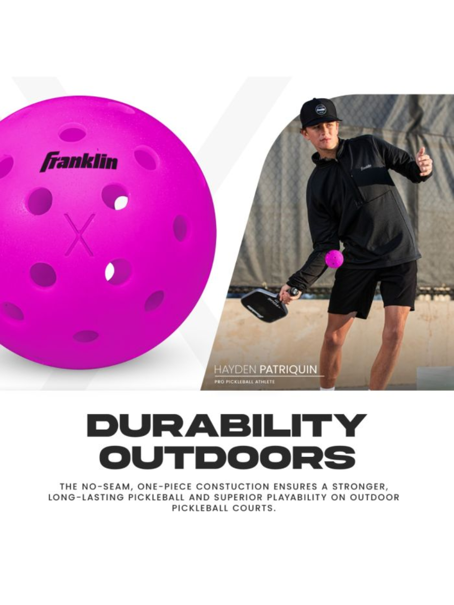 FRANKLIN X-40 Outdoor Pickleballs - 74mm (100-pack)