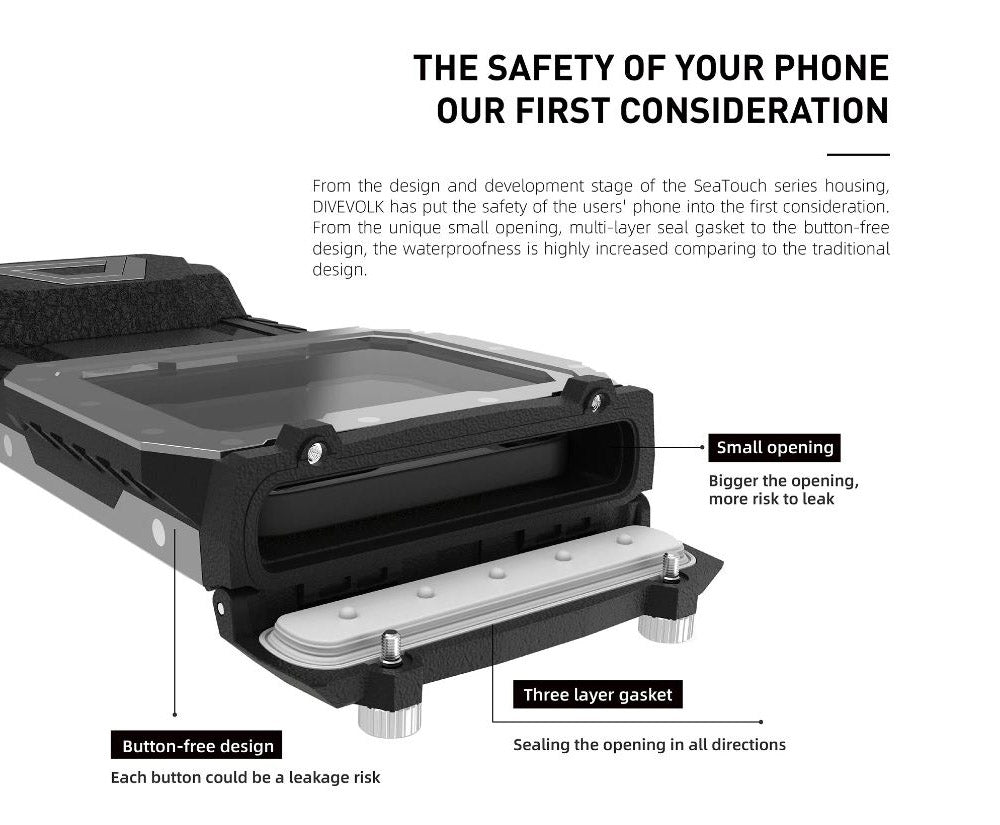 DIVEVOLK Seatouch 4 Max Underwater Phone Housing With Adaptor