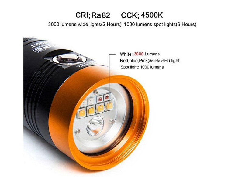 SCUBALAMP SUPE PV32T3000 Lumens Focus & Video Light