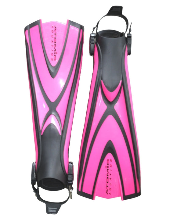 USED ATOMIC AQUATICS X1 BLADE FINS - PINK/ MEDIUM